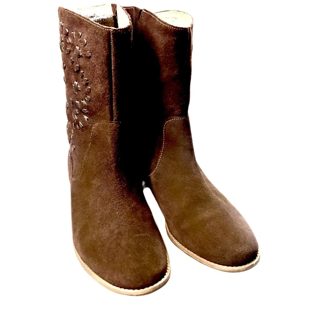 Jack Rogers Kaitlin Brown Suede Mid Calf Boots Size 8.5